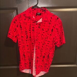Forever 21 Red Graphic Casual Shirt